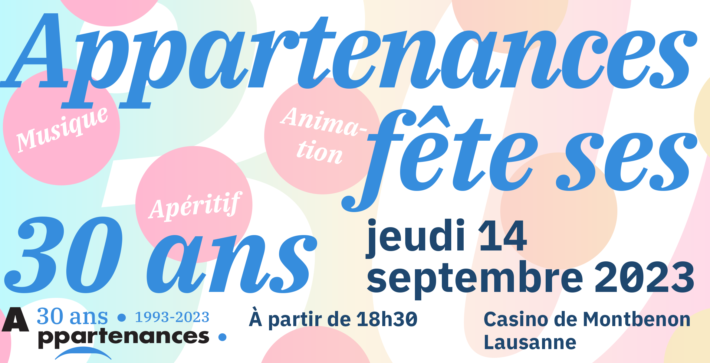 Flyer: Appartenances fête ses 30 ans jeudi 14 septembre 2023